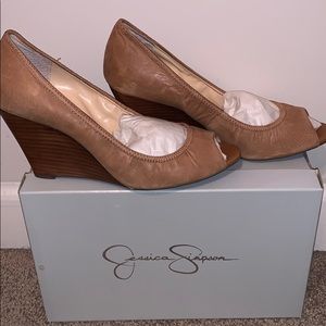 Jessica Simpson peep toe wedges